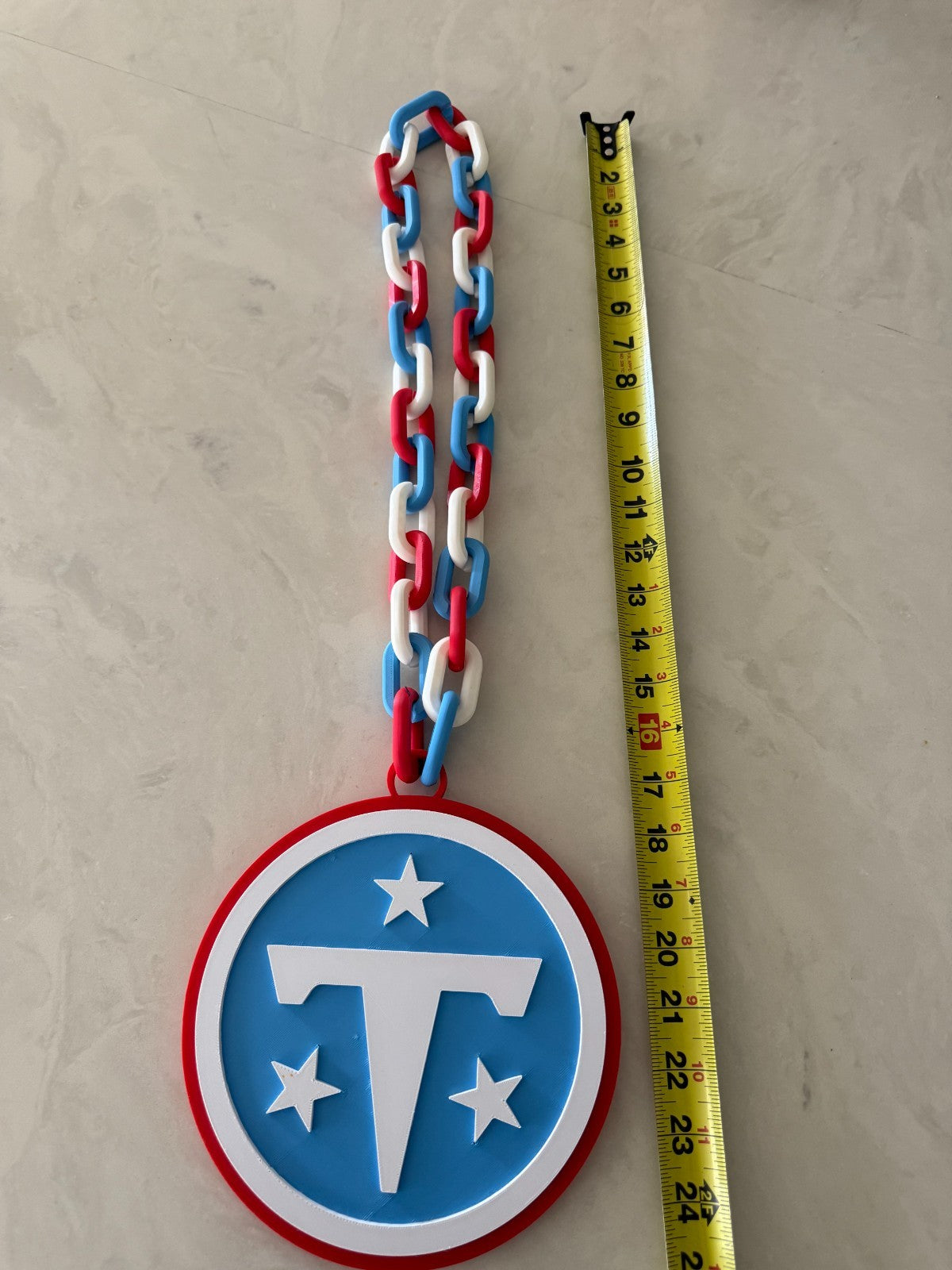 Tennessee Titans Hype Oversized Logo Pendant Turnover Chain HandMade 3D Printed