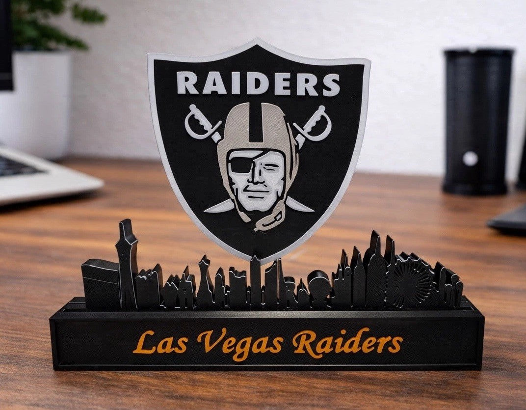 Las Vegas Raiders 9” Skyline Football Office Desk Decor Sign Man Cave Gift