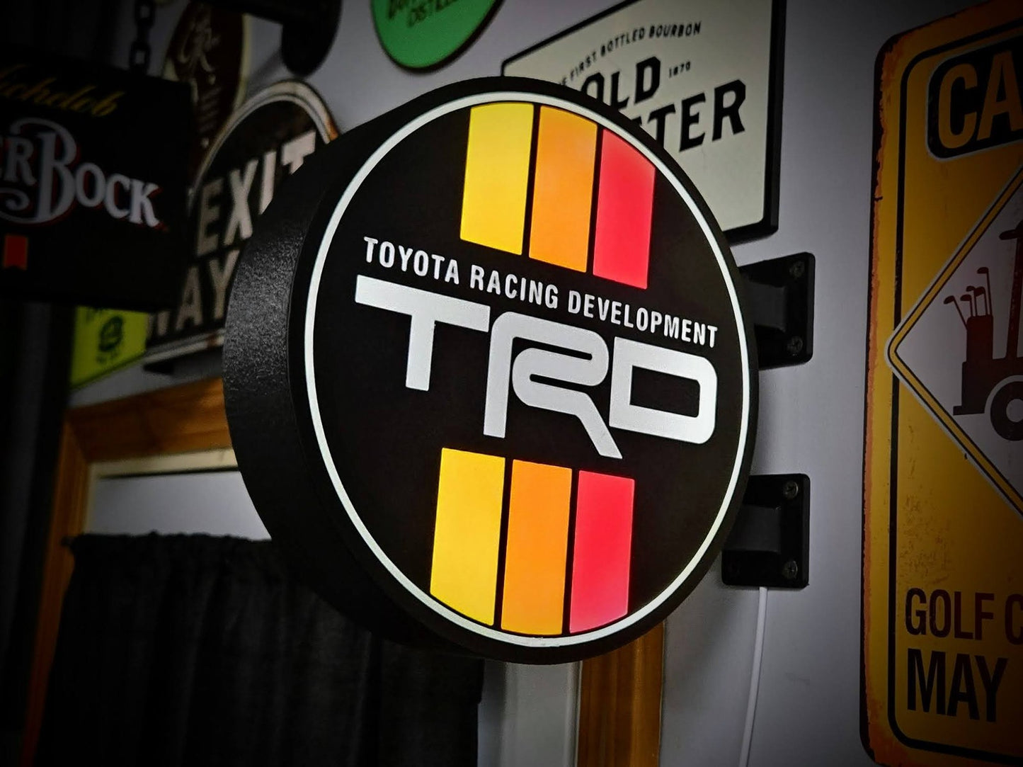 Toyota Retro TRD 12 Inch Light Box LED Sign 3D Printed Wall Decor Man Cave