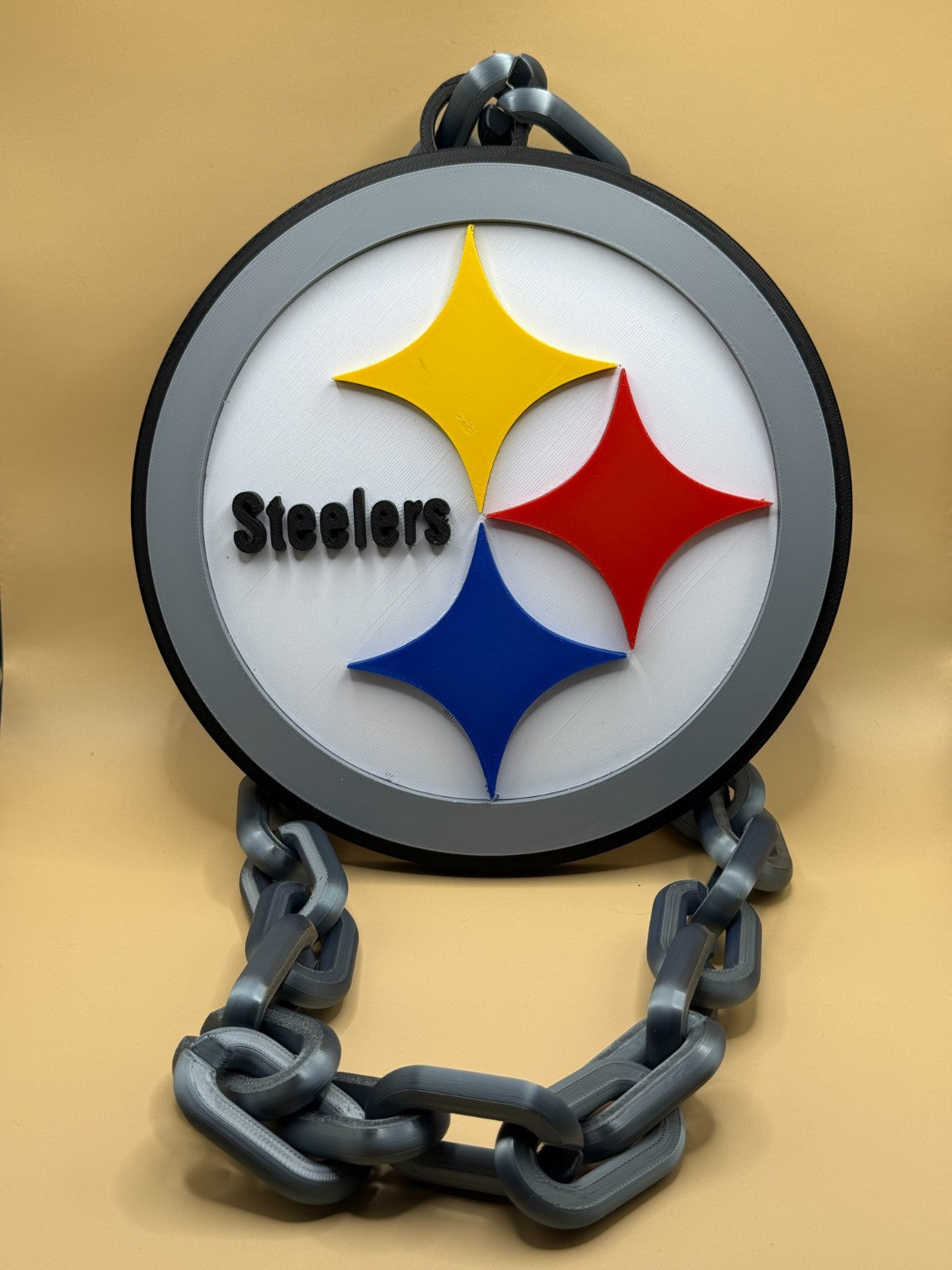 Pittsburgh Steelers Oversized Logo Pendant Turnover Chain HandMade 3D Printed