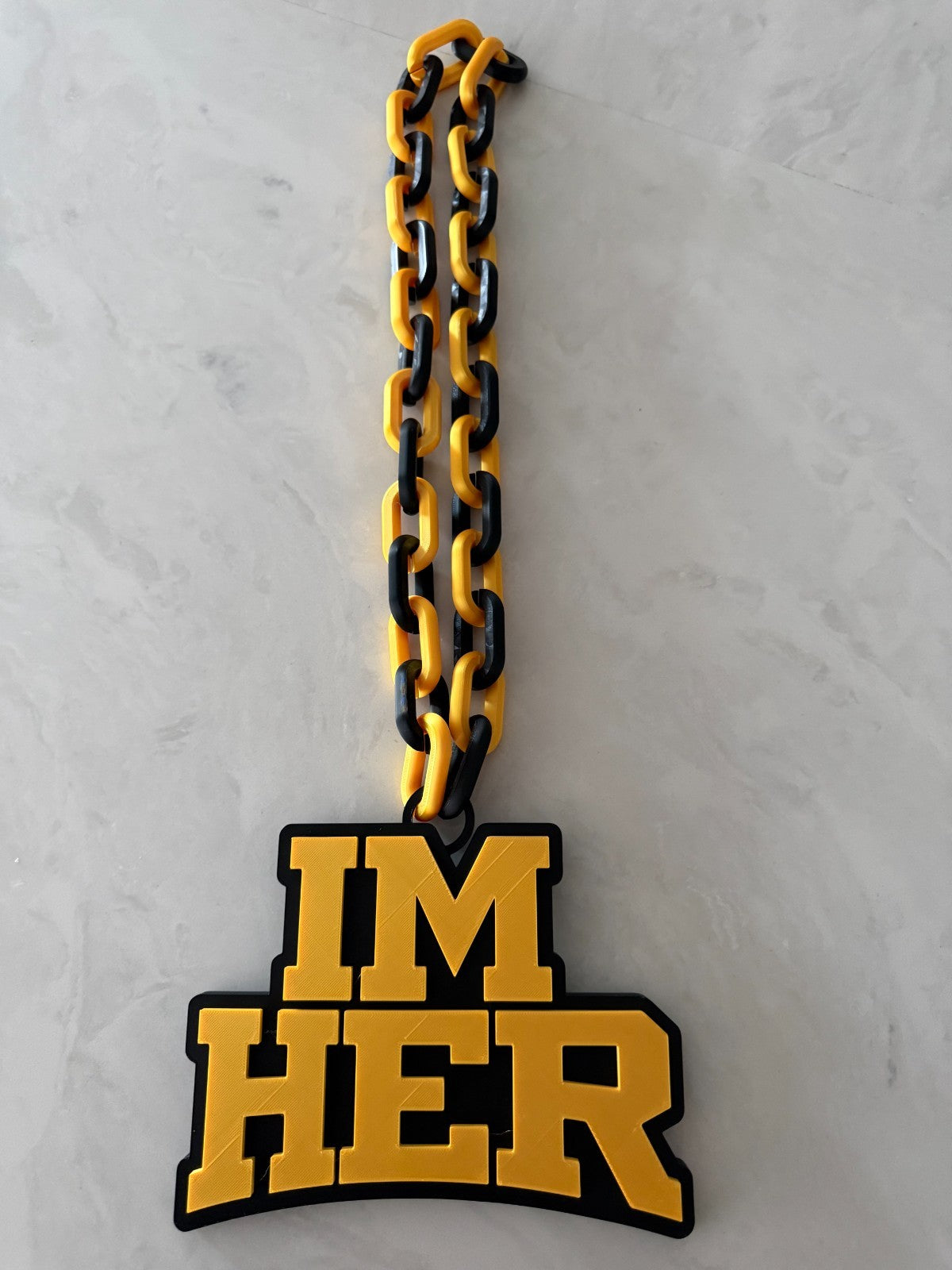 I'm Her Logo Oversized Necklace Hype Chain Handmade 3D Printed