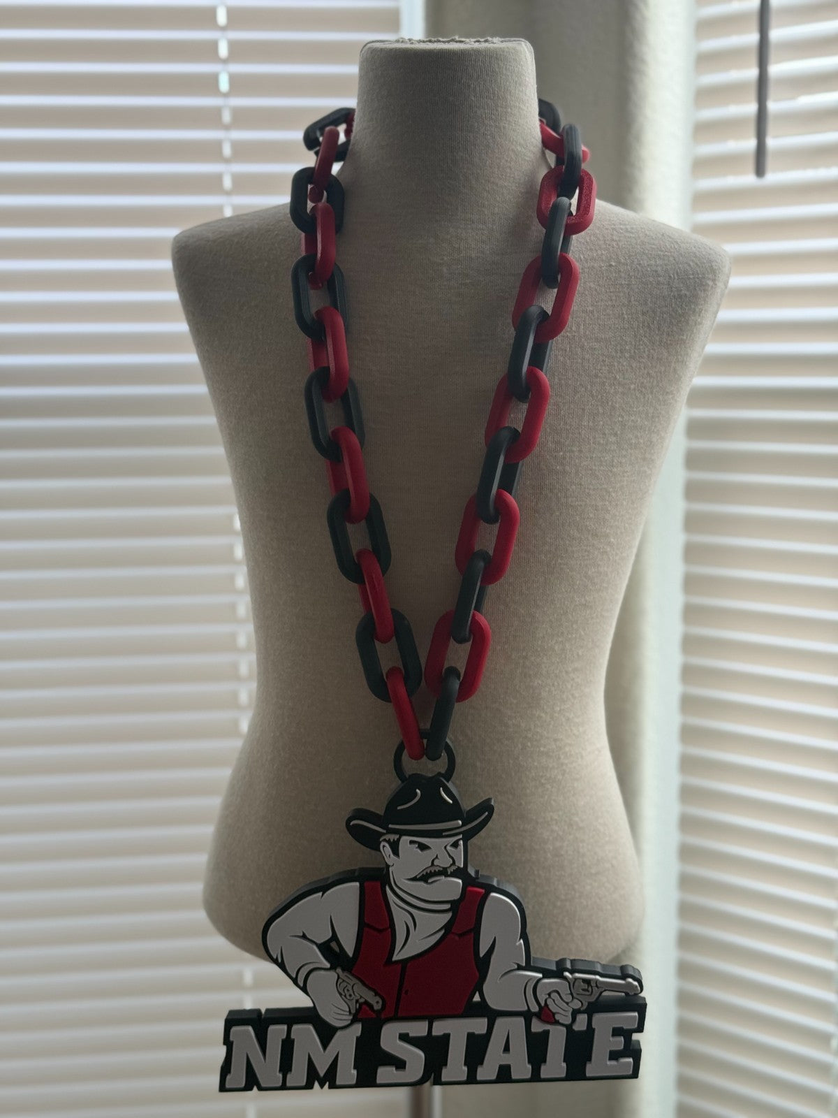 New Mexico State Aggies Logo Oversized Necklace, Pendant Chain