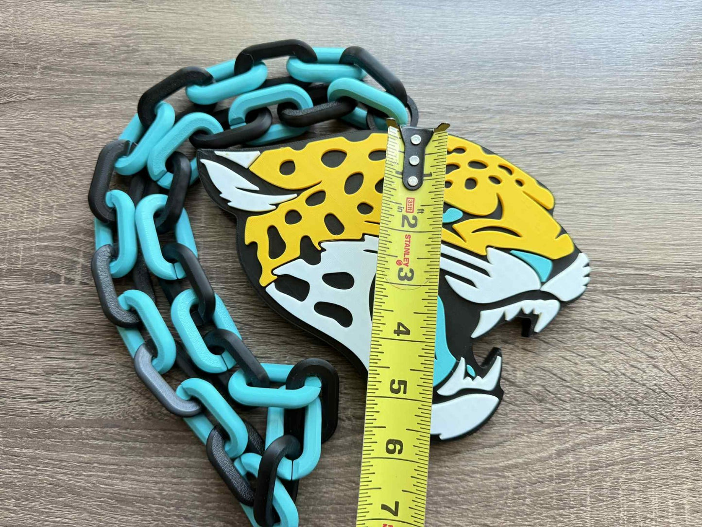 Jacksonville Jaguars Logo Oversized Necklace, Pendant Chain [Made To Order]