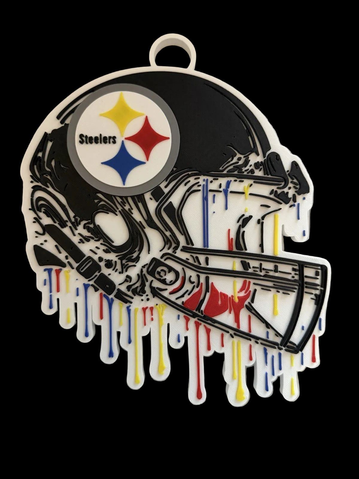 Pittsburgh Steelers Custom Helmet “Drip” Pendant 42” Chain Link Chain3D printed