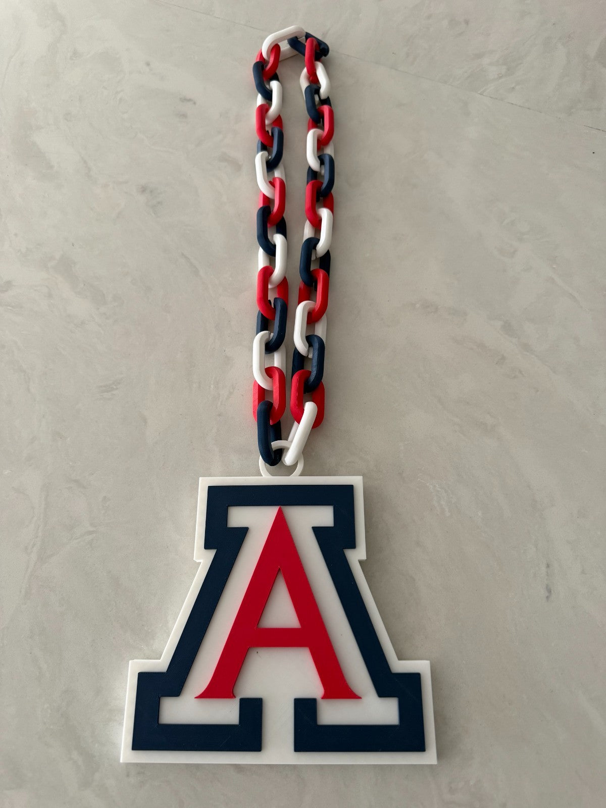 Arizona Wildcats Oversized Logo Necklace Turnover Chain HandMade 3D Printed