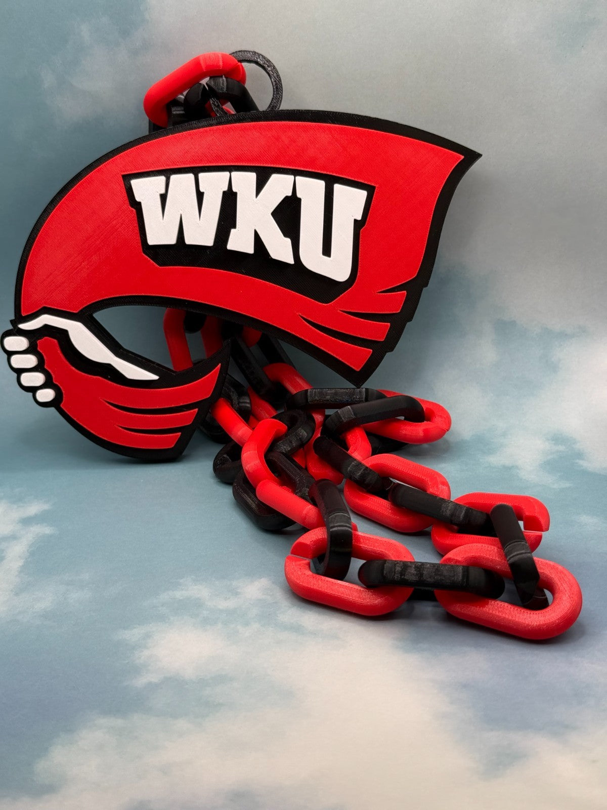 Western Kentucky Hilltoppers Logo Oversized Necklace, Pendant Chain