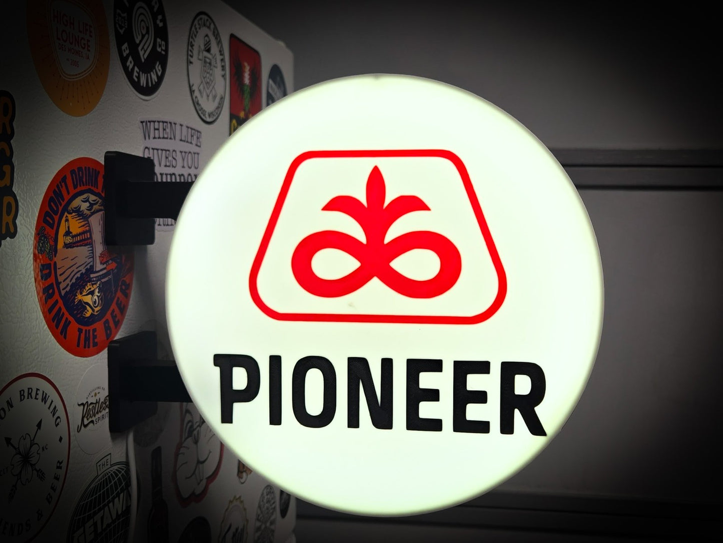 PIONEER SEED 12 Inch Light Box LED Sign 3D Printed Wall Decor Man Cave Garage