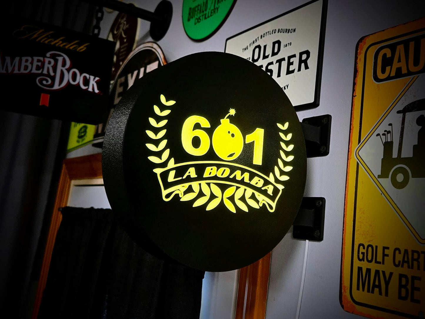 La Bomba Cigars 12 Inch Light Box LED Sign 3D Printed Wall Decor Man Cave Garage