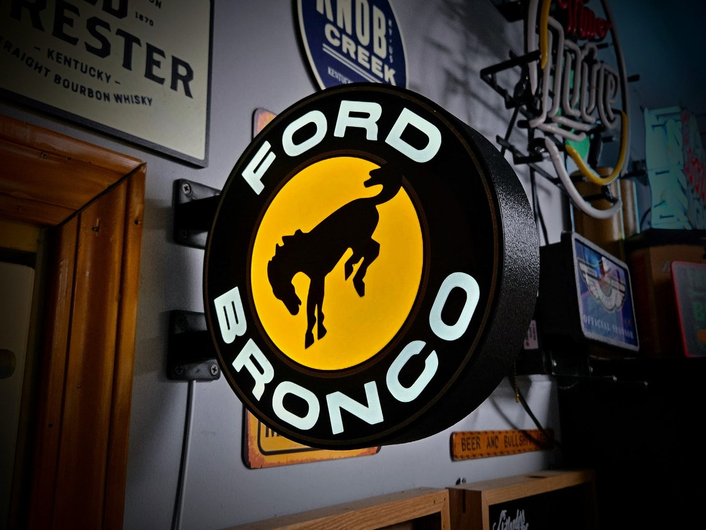 FORD BRONCO 12 Inch Light Box LED Sign 3D Printed Wall Decor Man Cave Garage