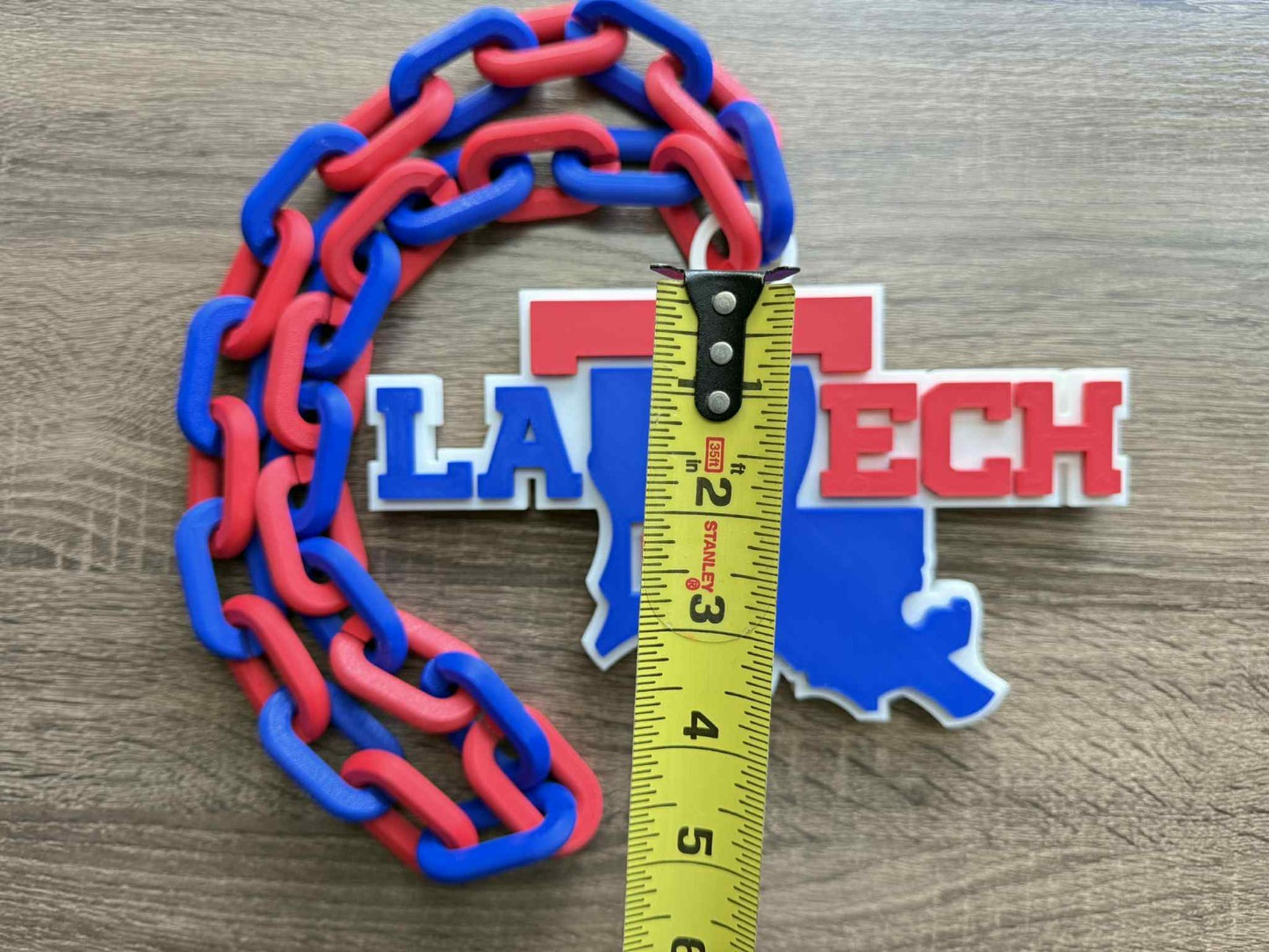 Louisiana Tech Bulldogs Logo Oversized Necklace, Pendant Chain