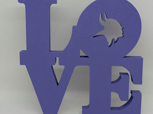 Minnesota Vikings Love Park Sign - LOVE sign 3D Printed Wall Sign