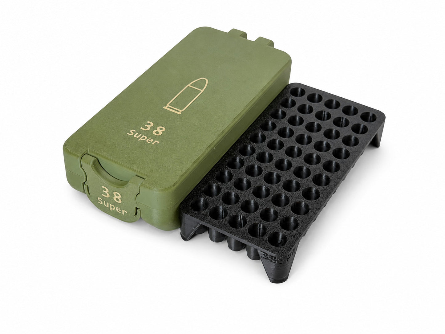 38 Super Ammo Box – 50 Rounds - Snap Close Storage Box | Fully Customizable