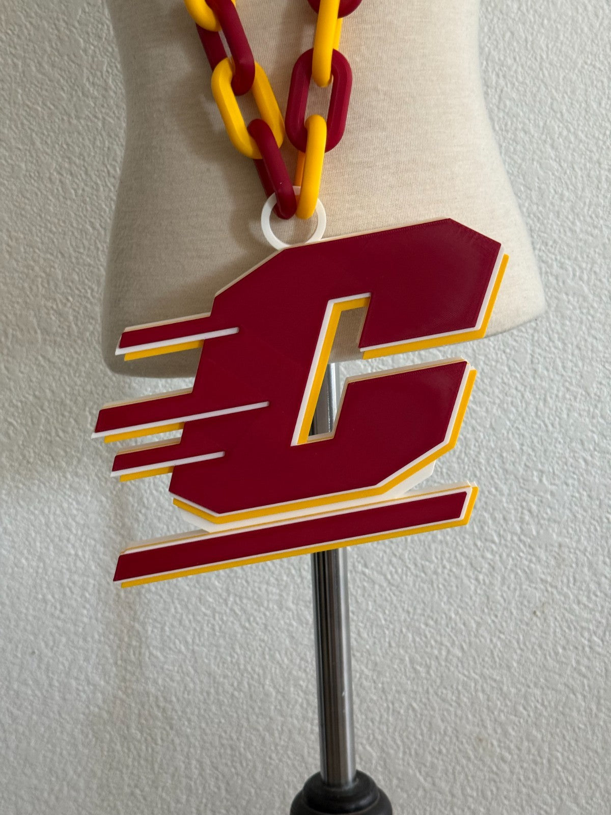 Central Michigan Chippewas Logo Oversized Necklace, Pendant Chain"Anishinaabeg,"