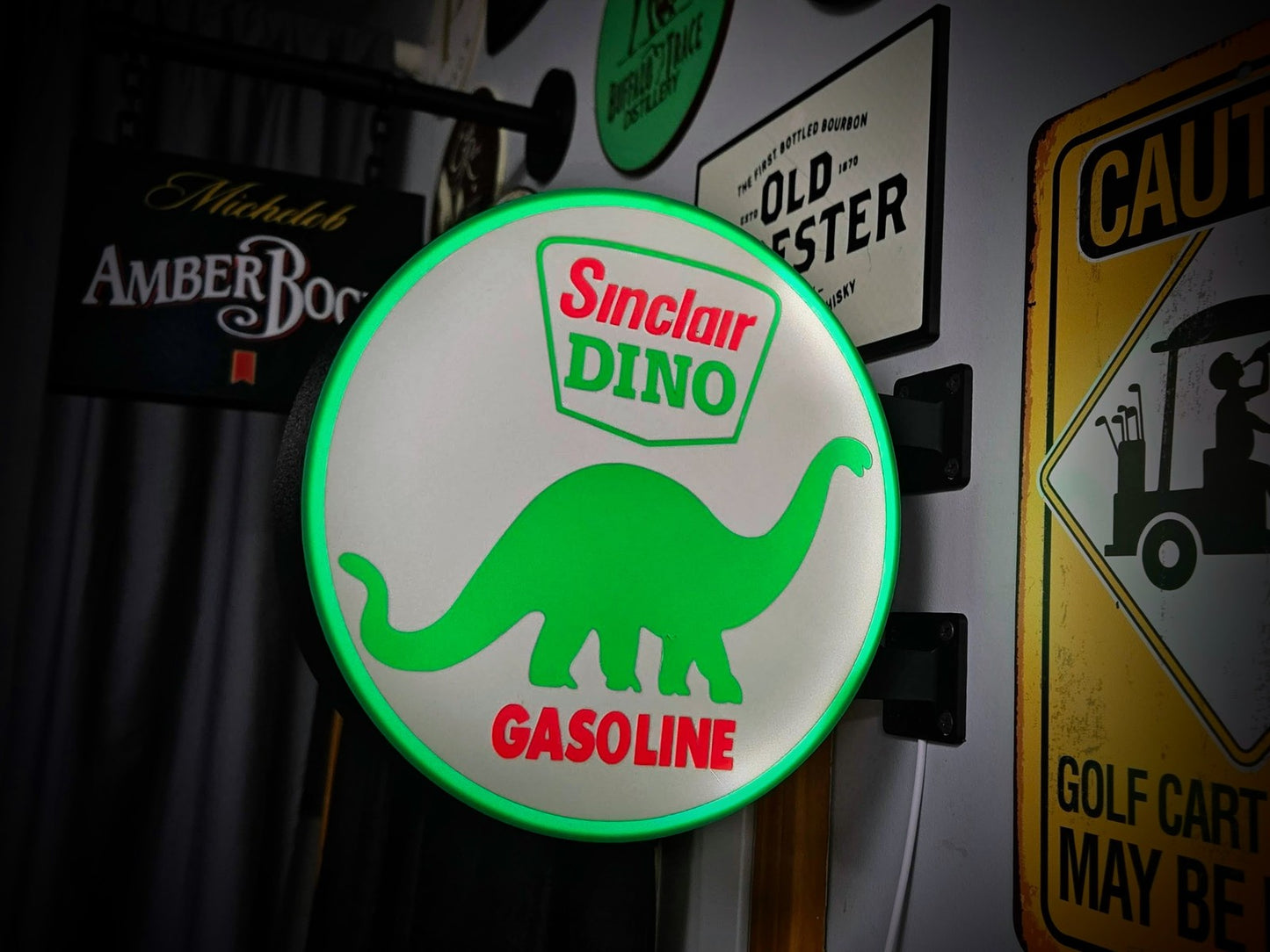 SINCLAIR DINO 12 Inch Light Box LED Sign 3D Printed Wall Decor Man Cave Garage