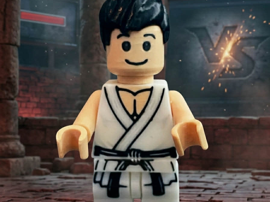 Ryu Brick Figure 8 inches tall 3D Printed Lego Inspired
