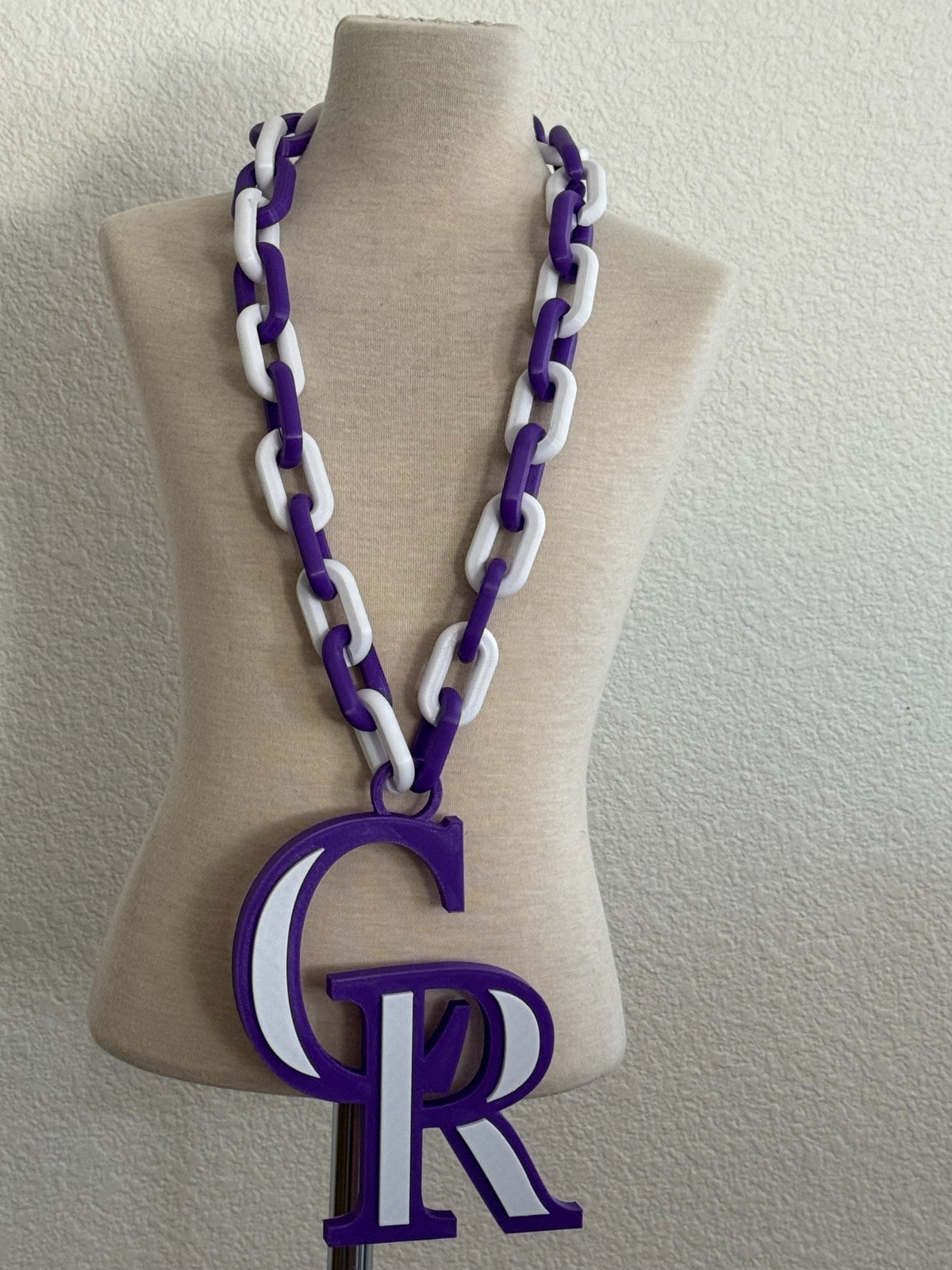 Colorado Rockies Oversized Cain Necklace, Support Your Team
