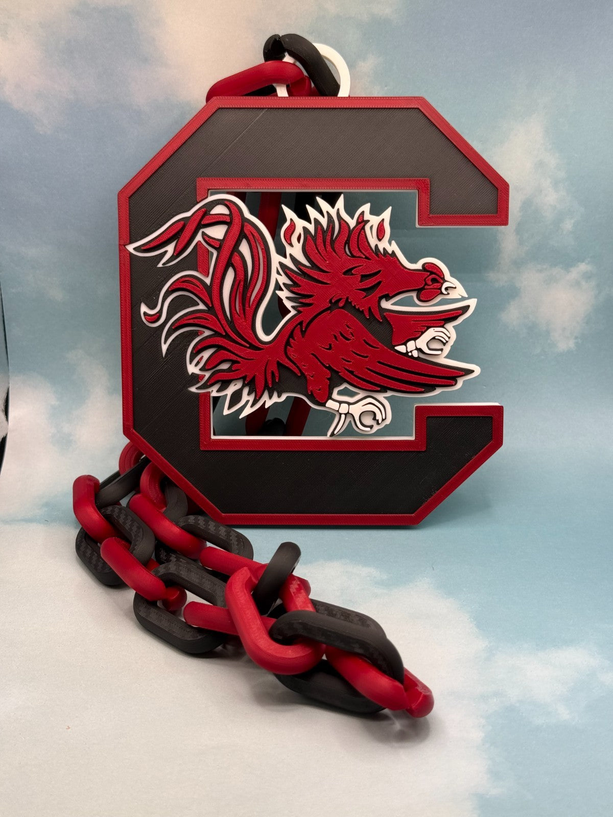 South Carolina Gamecocks Logo Oversized Necklace Hype Chain Handmade 3D Printed