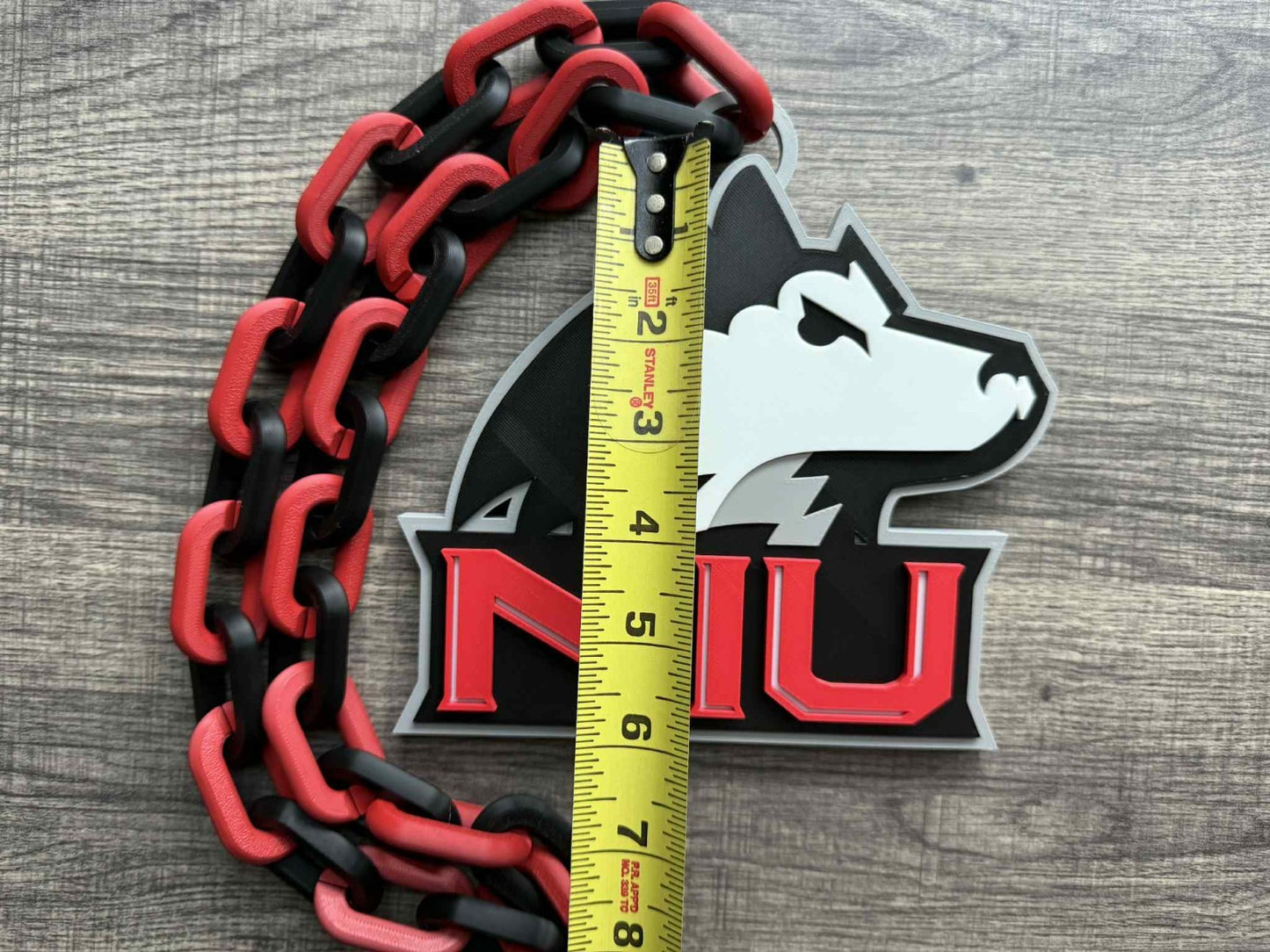 Northern Illinois Huskies Logo Oversized Necklace, Pendant Chain [Made To Order]