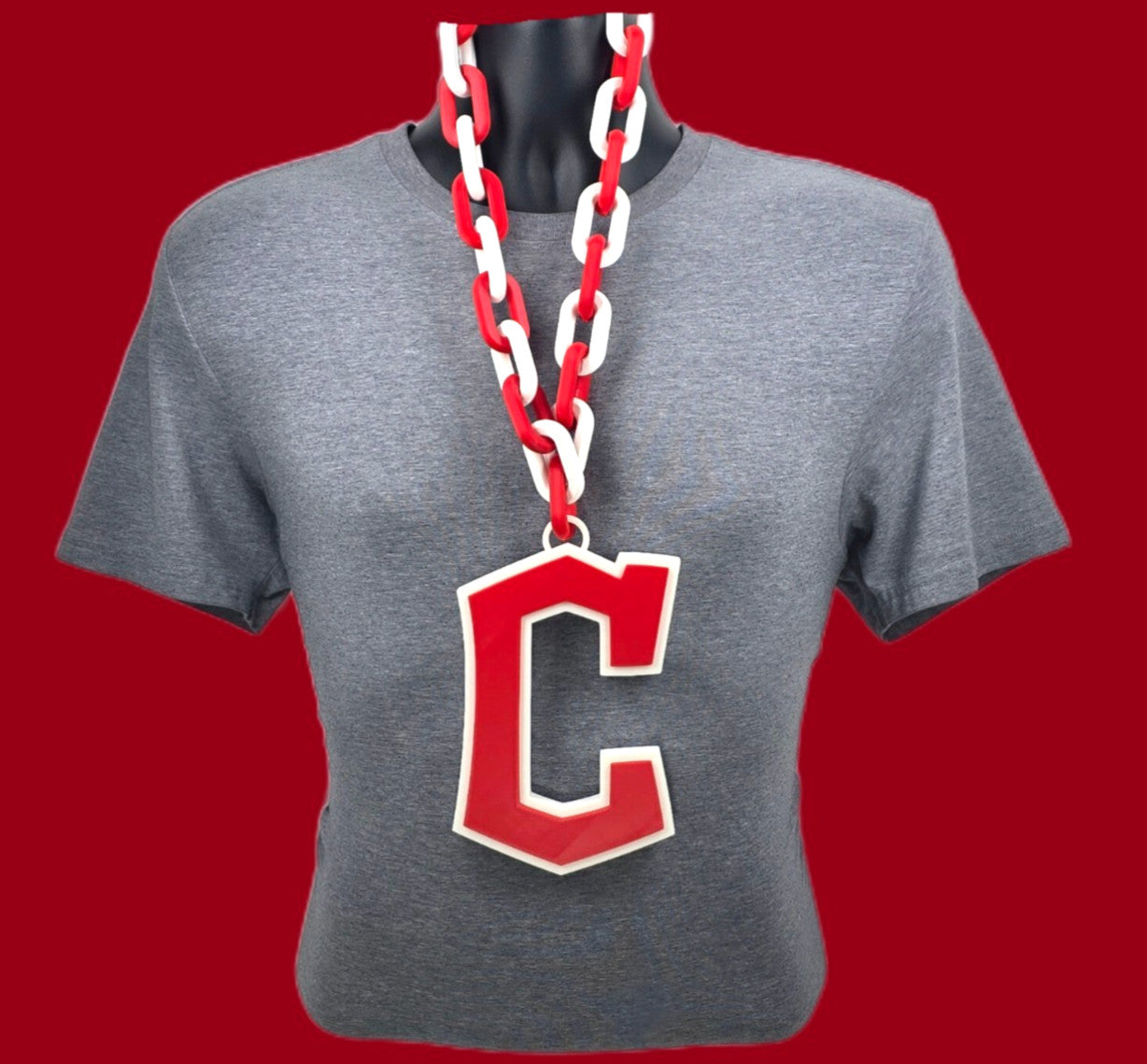 Cleveland Guardians Fan Chain MLB Big Logo Oversized Necklace Baseball Game Day