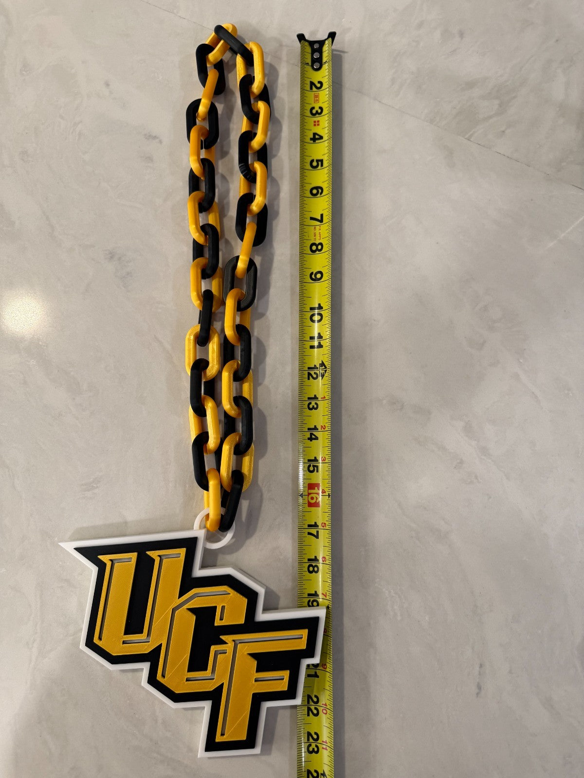 UCF Knights Fan Chain Necklace 3D Printed NCAA Big Logo Turnover Chain Black Go