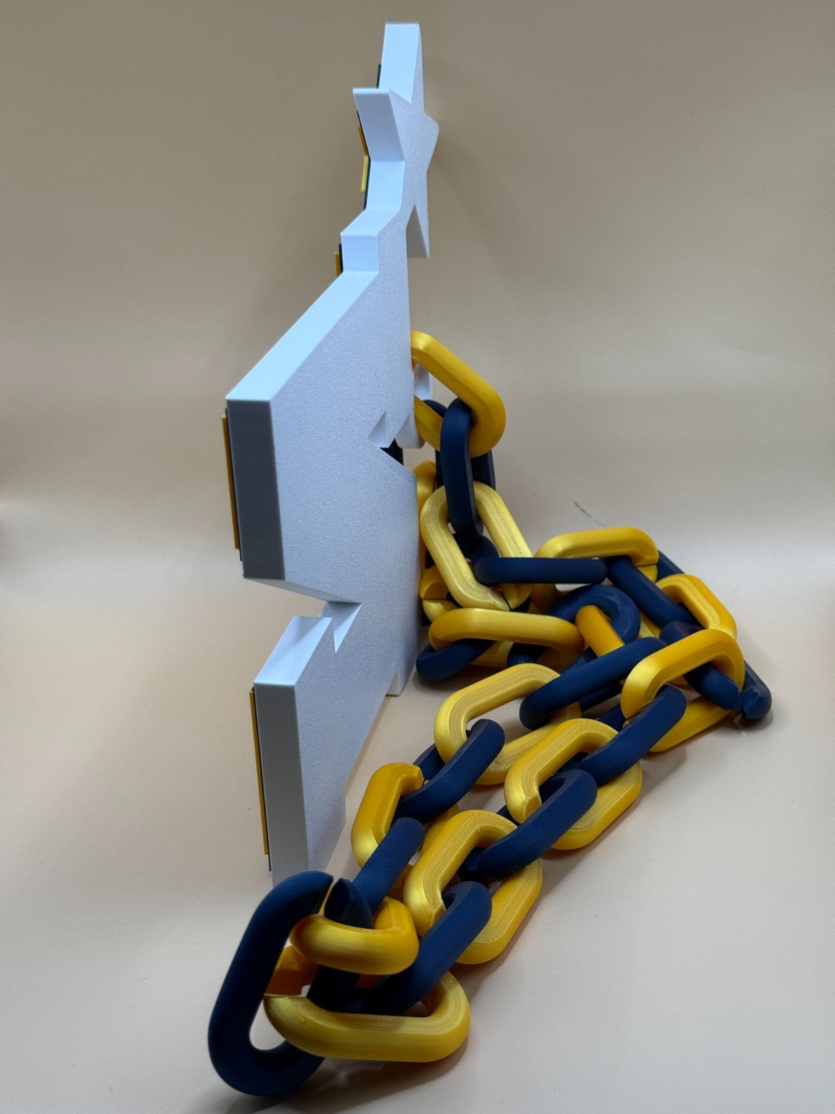 Navy Midshipmen Logo Necklace Oversized Turnover Chain HandMade 3D Printed