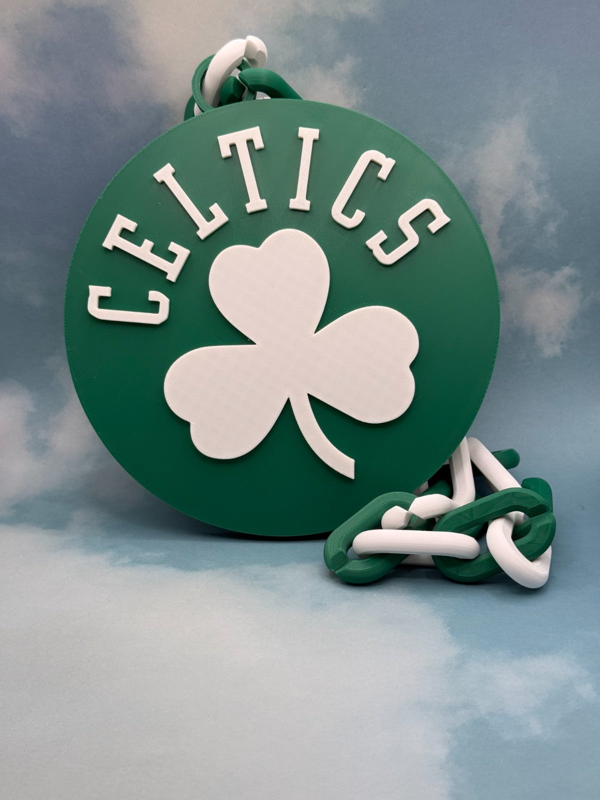 Boston Celtics Fan Chain Necklace 3D Printed Oversized NBA Turnover Chain Green