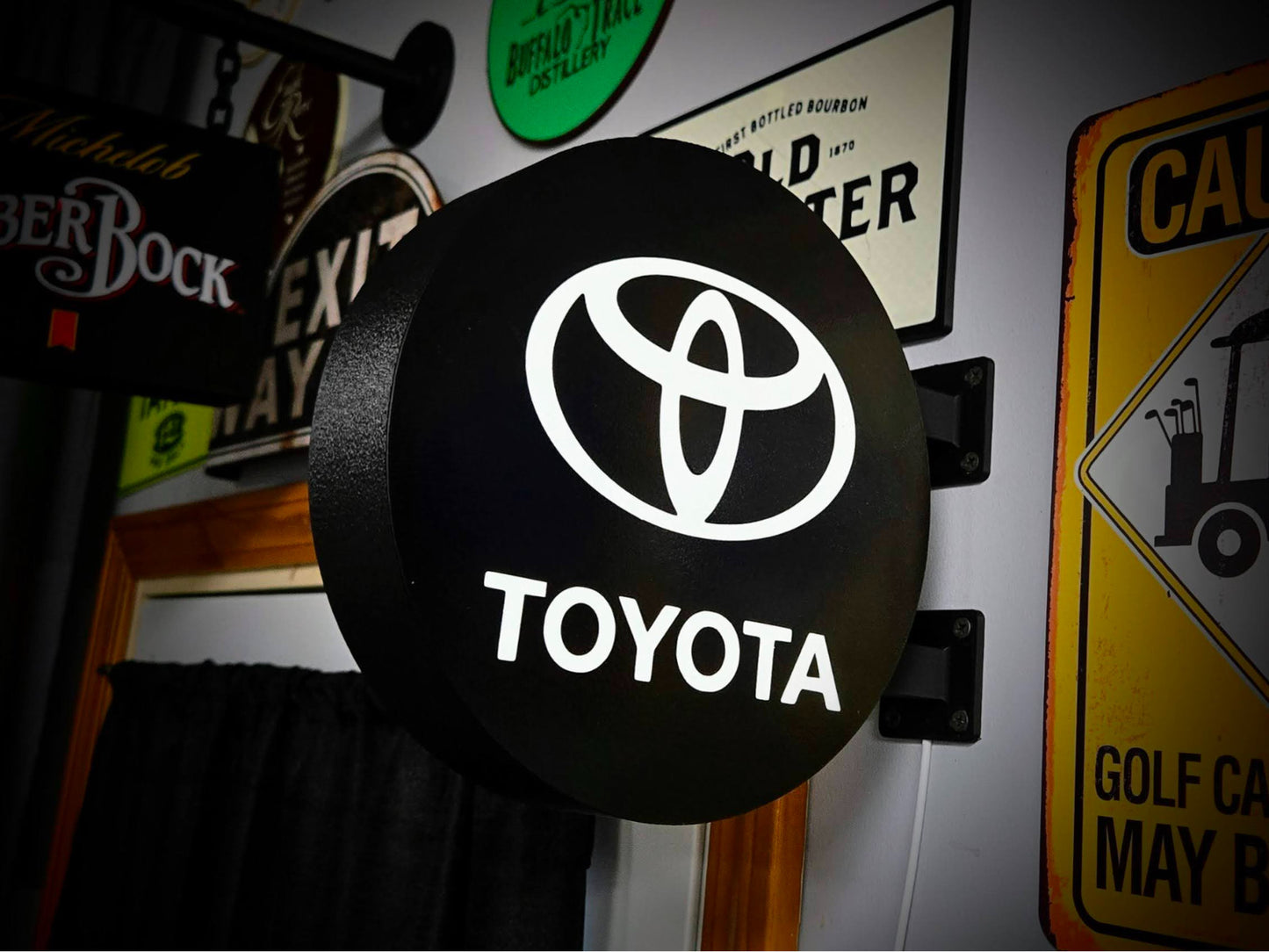 Toyota Logo 12 Inch Light Box LED Sign 3D Printed Wall Decor Man Cave Garage