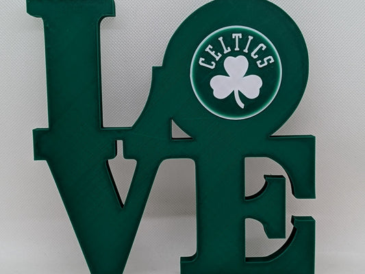 Boston Celtics Love Park Sign for Mancave 3D Printed Wall Sign