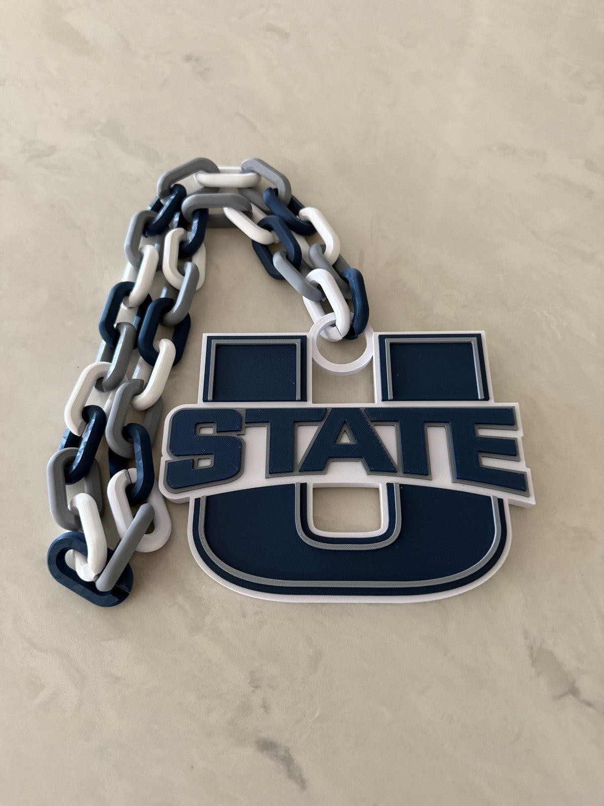 Utah State Aggies Logo Oversized Necklace Hype Pendant Chain HandMade 3D Printed