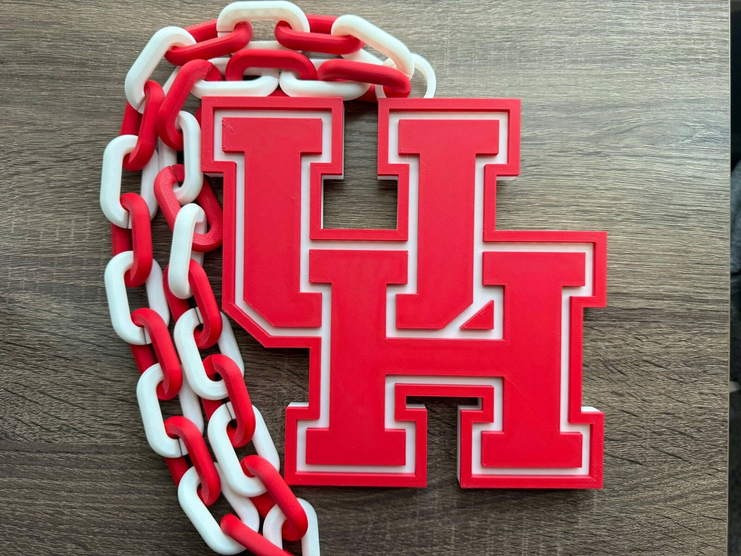 Houston Cougars Oversized Necklace, Pendant Chain [Made To Order]