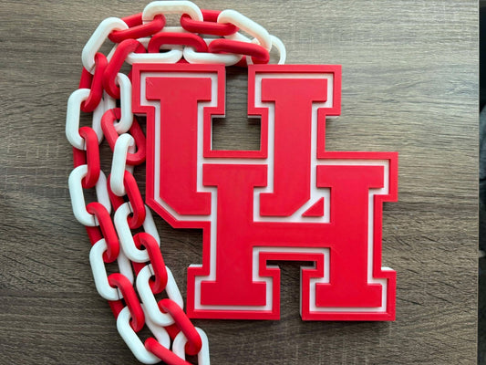 Houston Cougars Oversized Necklace, Pendant Chain [Made To Order]