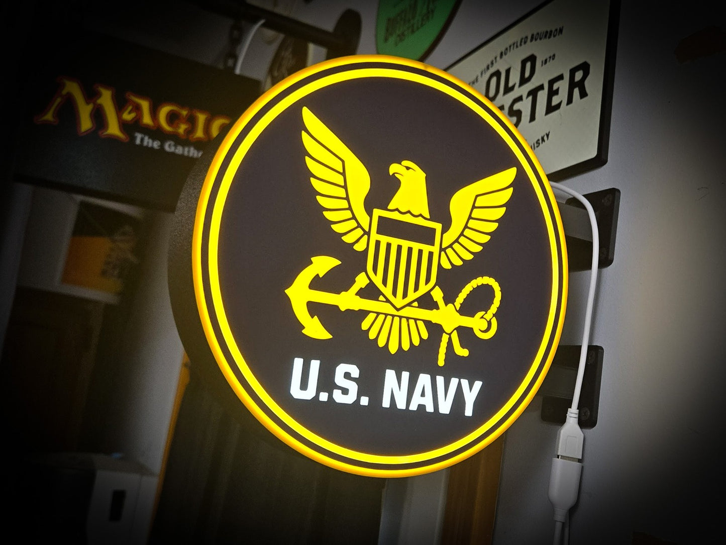 U.S. NAVY 12 Inch Light Box LED Sign 3D Printed Wall Decor Man Cave Garage