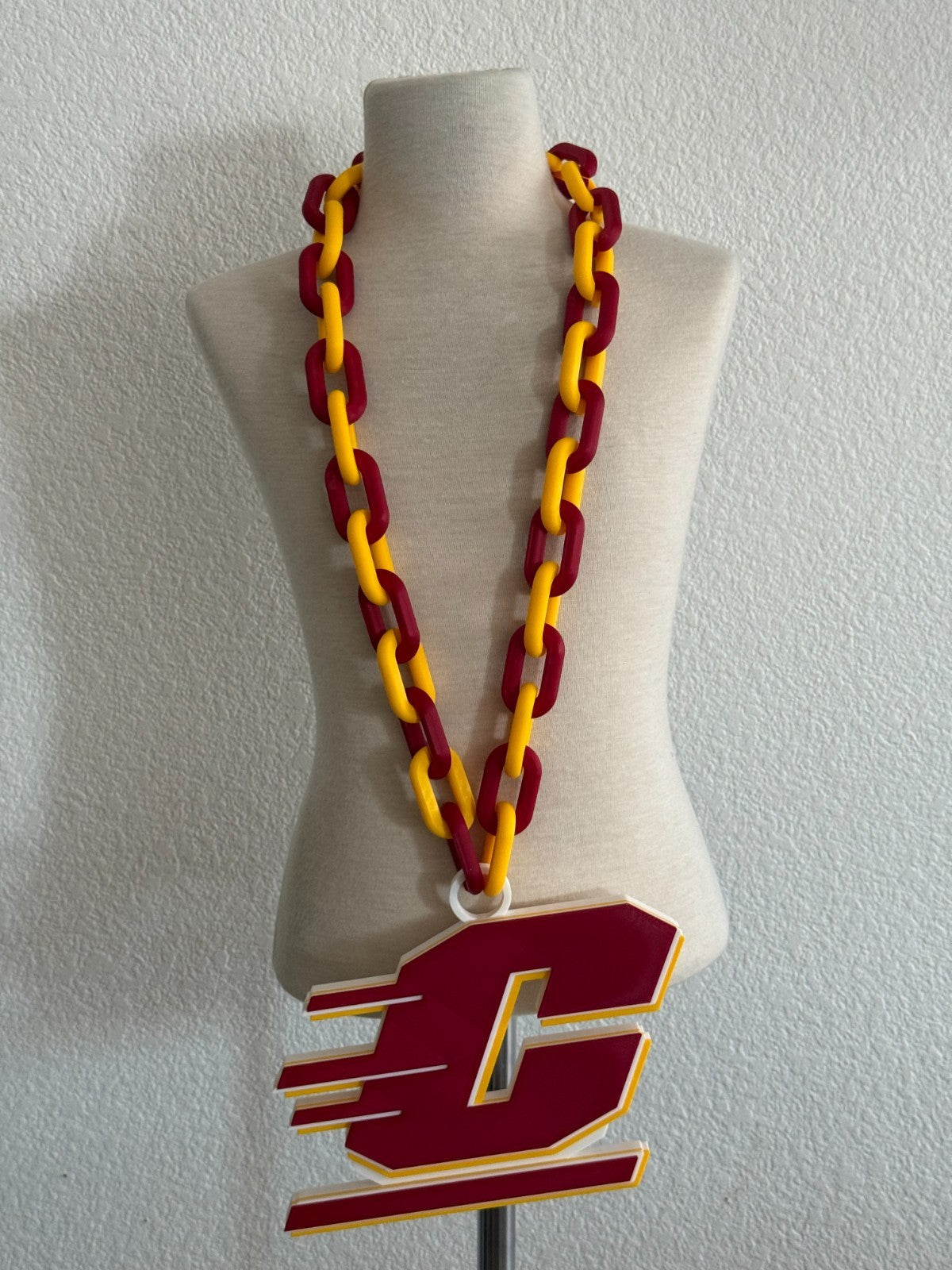 Central Michigan Chippewas Logo Oversized Necklace, Pendant Chain"Anishinaabeg,"