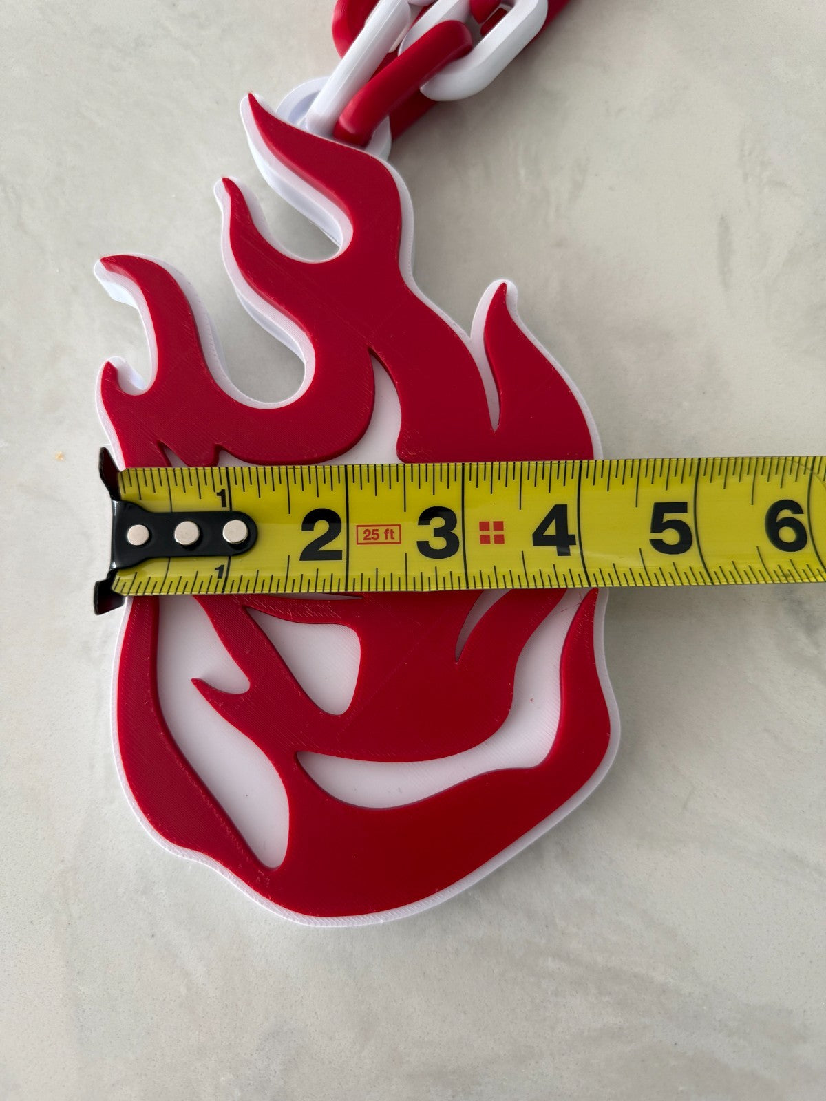 Portland Fire Oversized Logo Necklace, Hype Chain WNBA Handmade 3D Printed