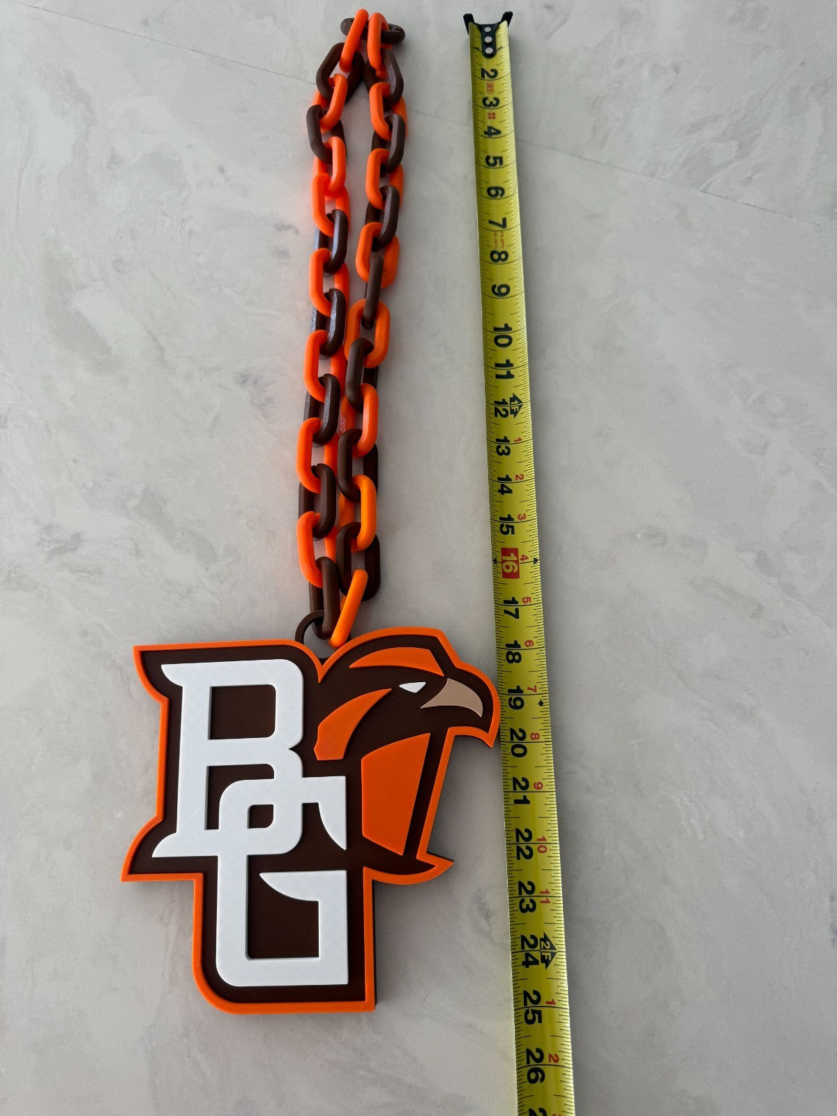 Bowling Green Falcons Logo Oversized Fan Necklace Pendant Chain
