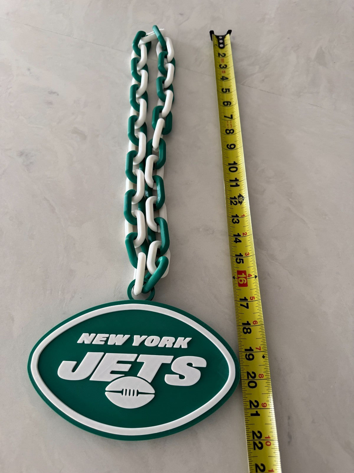 New York Jets Oversized Logo Necklace, Pendant Handmade 3D Printed