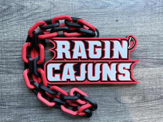 Louisiana Lafayette Ragin Cajuns Over-Sized Necklace Logo Pendant Hype Chain
