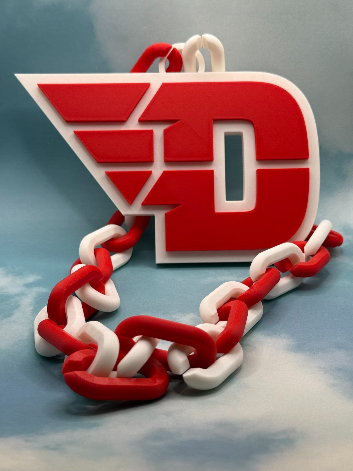 Dayton Flyers Oversized Necklace, Turnover Hype Chain Handmade 3D Printed
