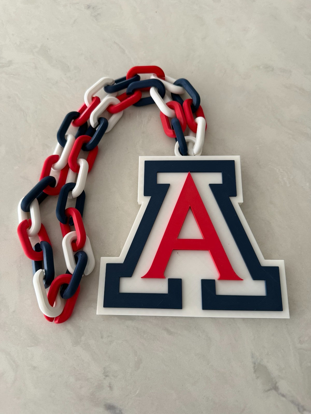 Arizona Wildcats Oversized Logo Necklace Turnover Chain HandMade 3D Printed