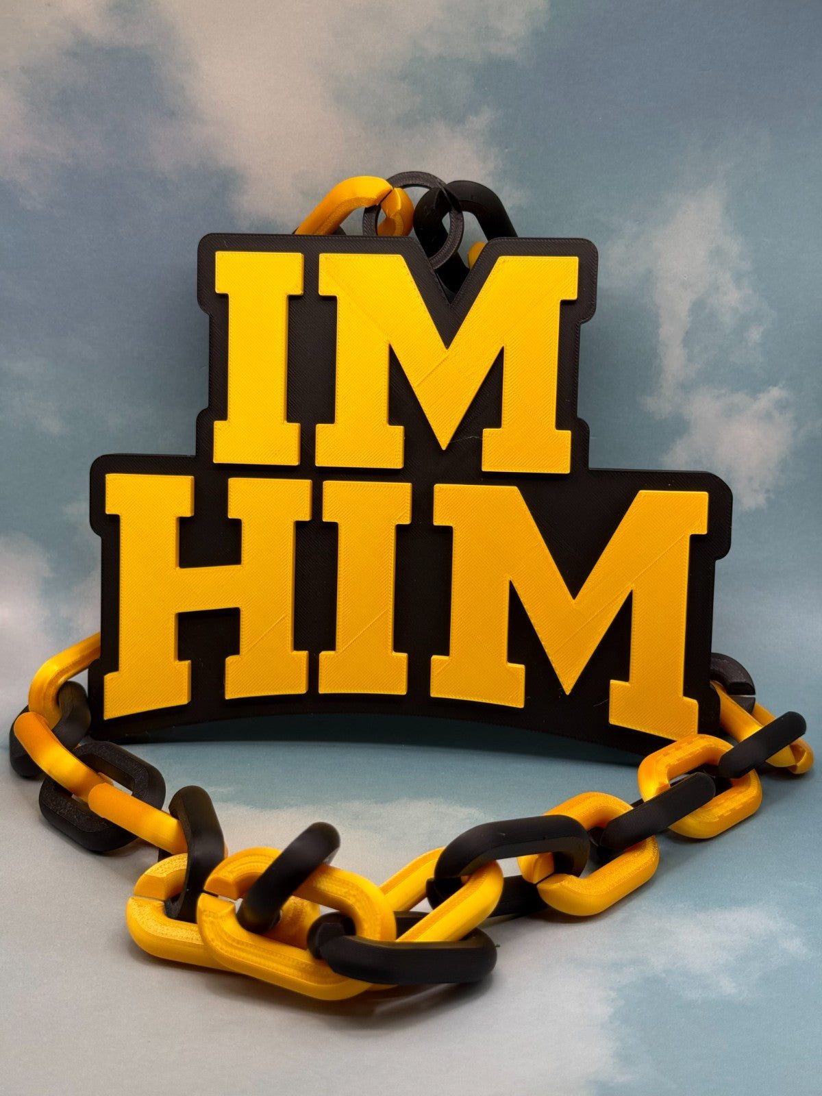 I'm Him Logo Oversized Necklace Hype Chain Handmade 3D Printed