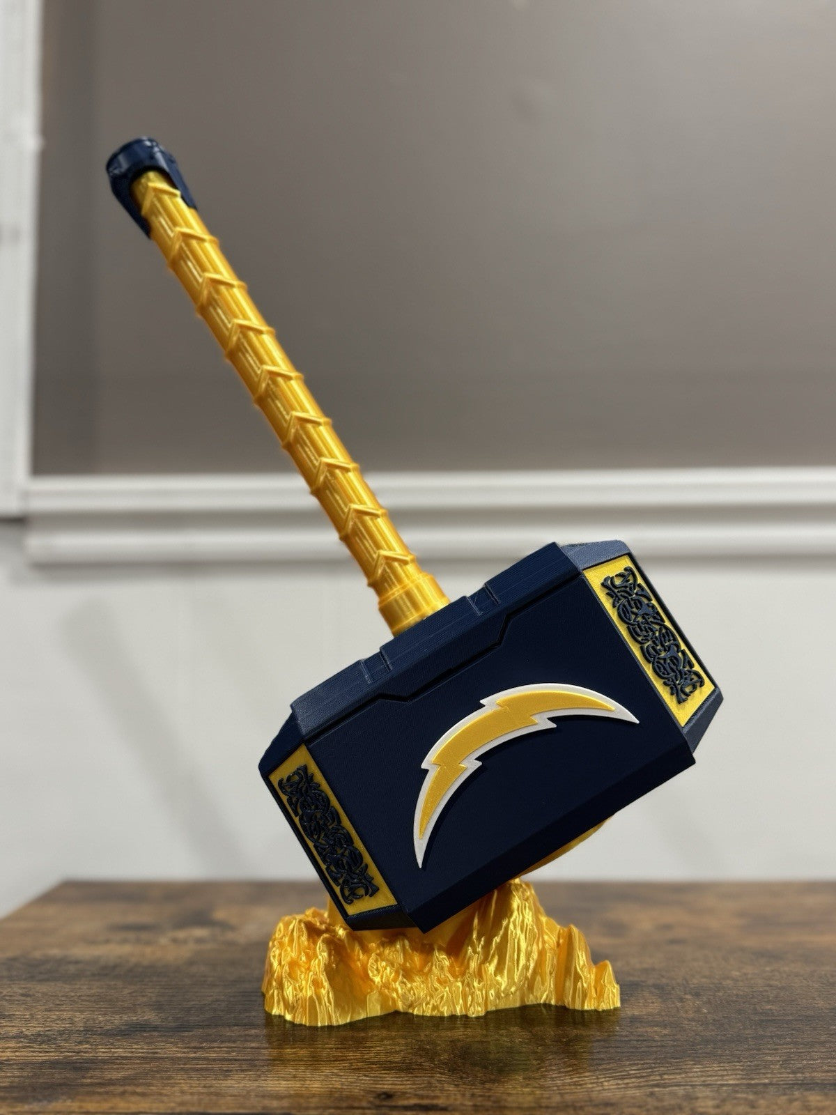 Los Angeles Chargers Navy Bolt Thor Hammer NFL INSPIRED Man Cave Office Gifts