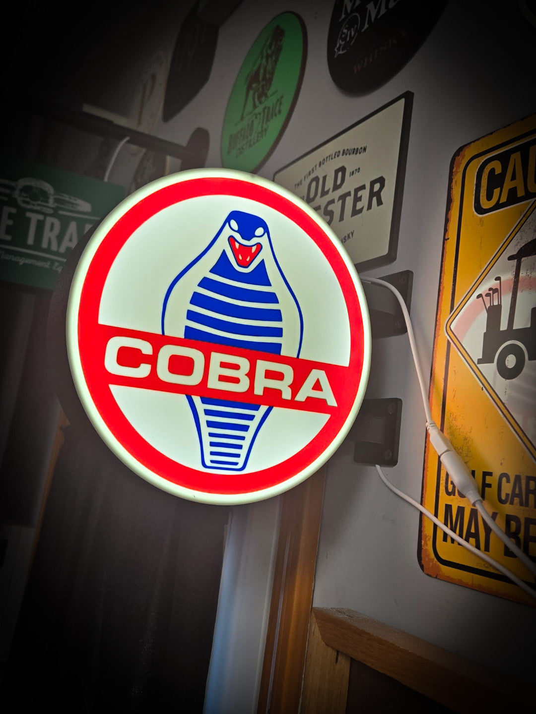 SHELBY COBRA 12 Inch Light Box LED Sign 3D Printed Wall Decor Man Cave Garage
