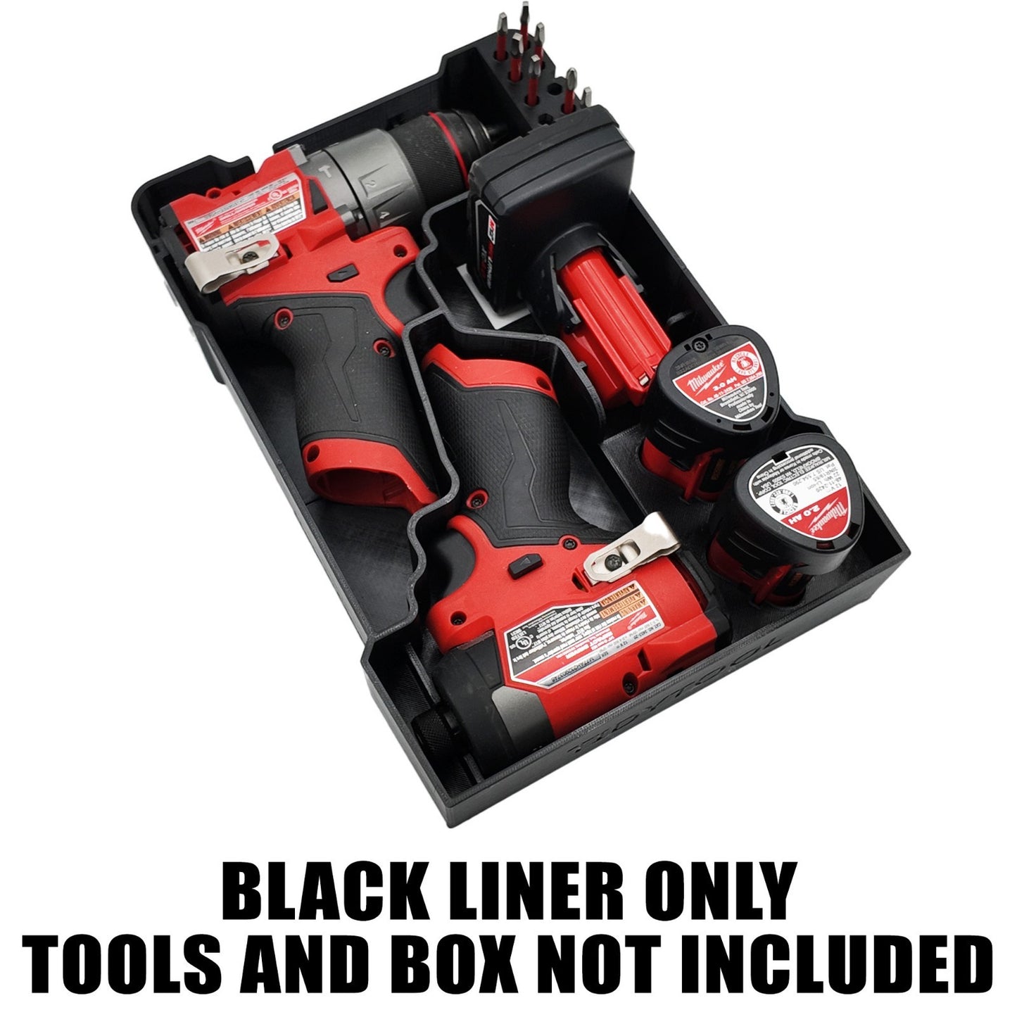 M12 Fuel Drill Driver Organizer For Milwaukee Compact Packout insert 3404  3453