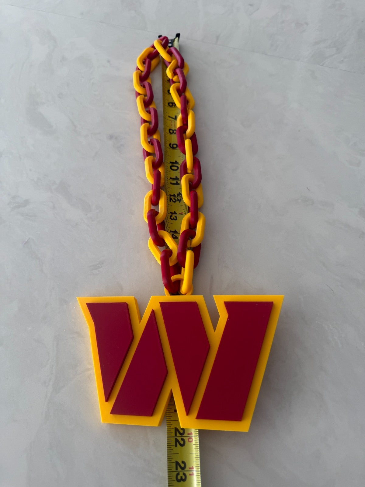 Washington Commanders Oversized Turnover Chain Necklace Pendant Handmade