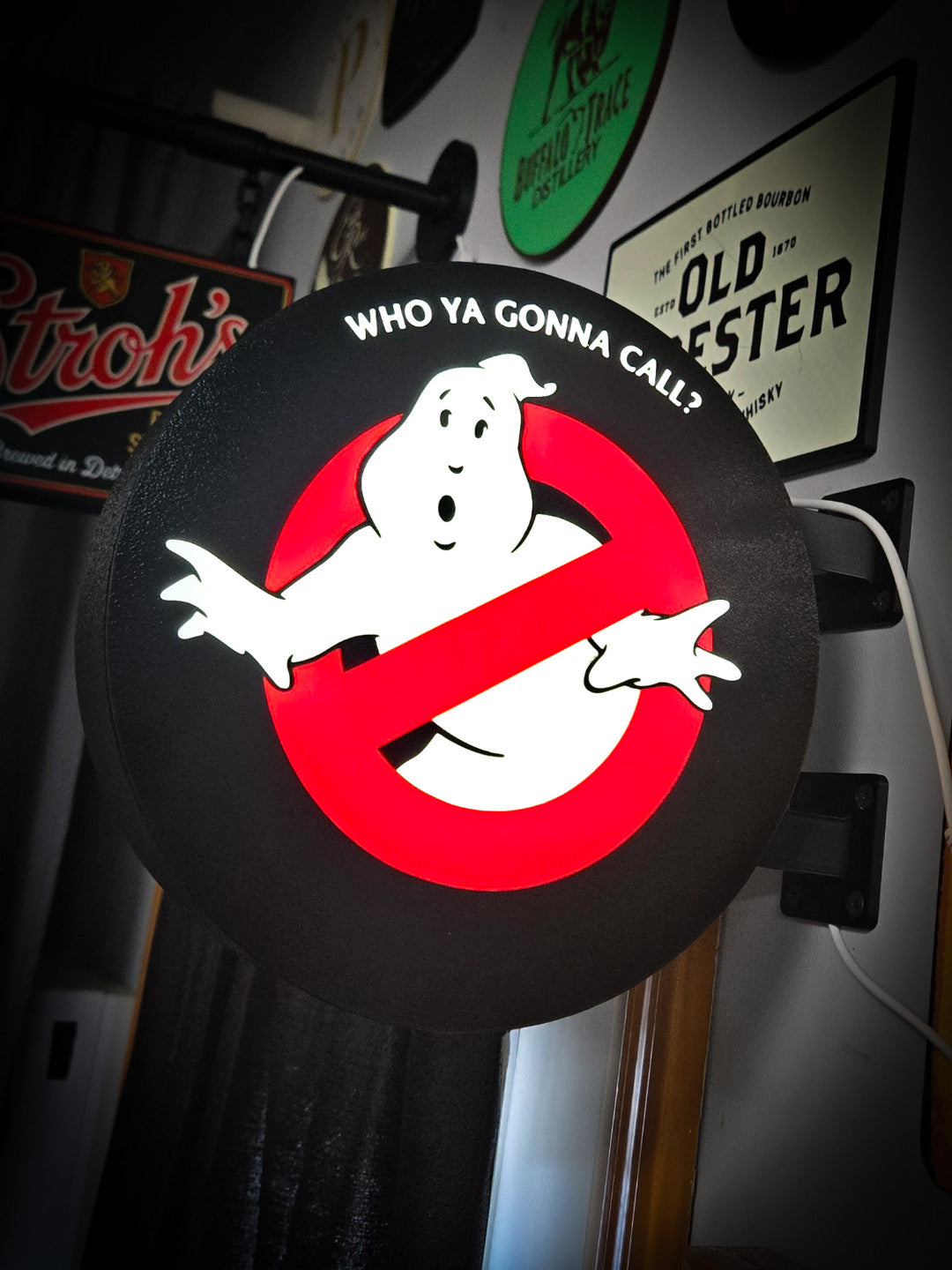GHOSTBUSTERS 12 Inch Light Box LED Sign 3D Printed Wall Decor Man Cave Garage