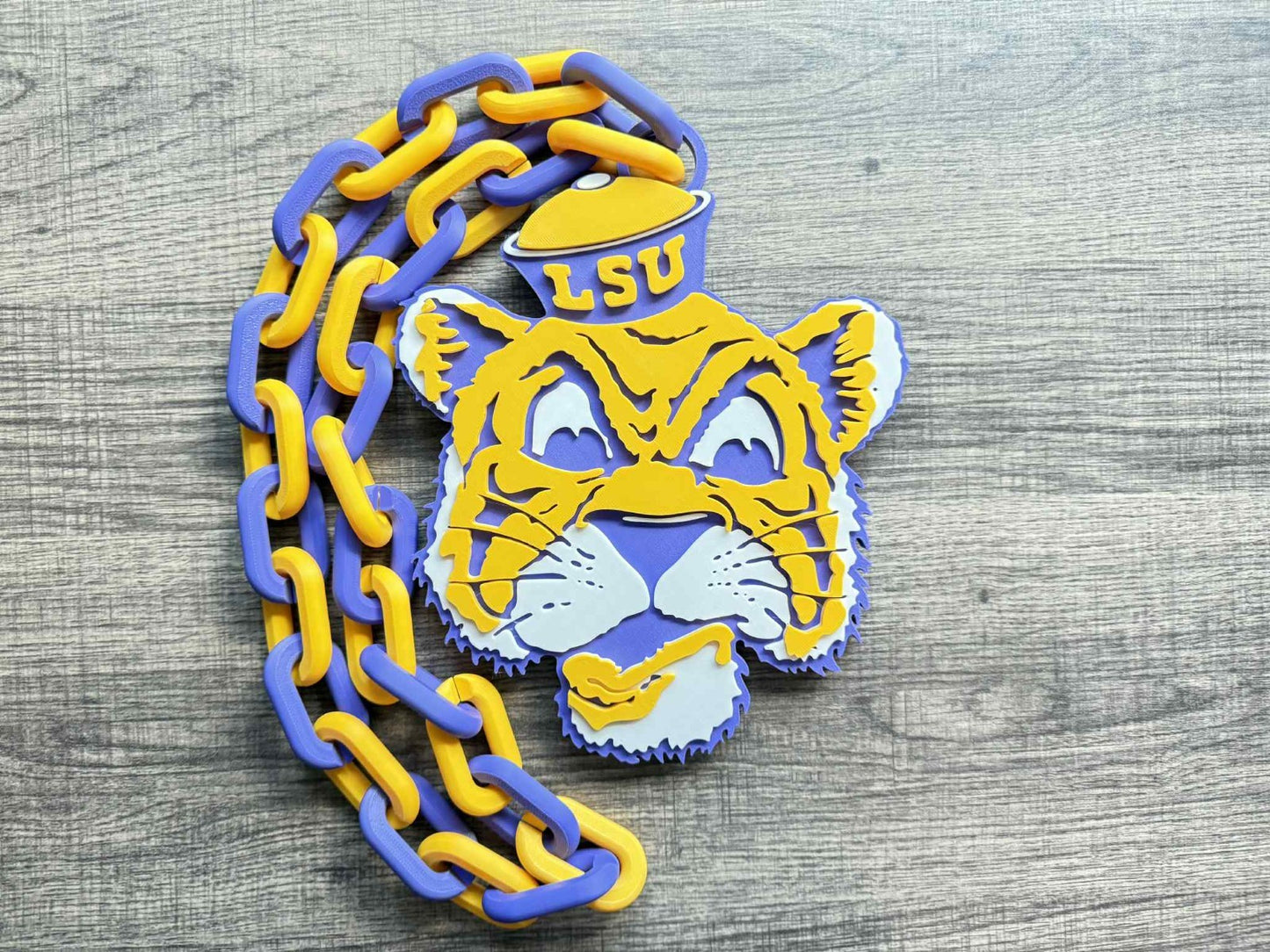 LSU Tigers Logo Oversized Necklace, Hype Chain [Made To Order]