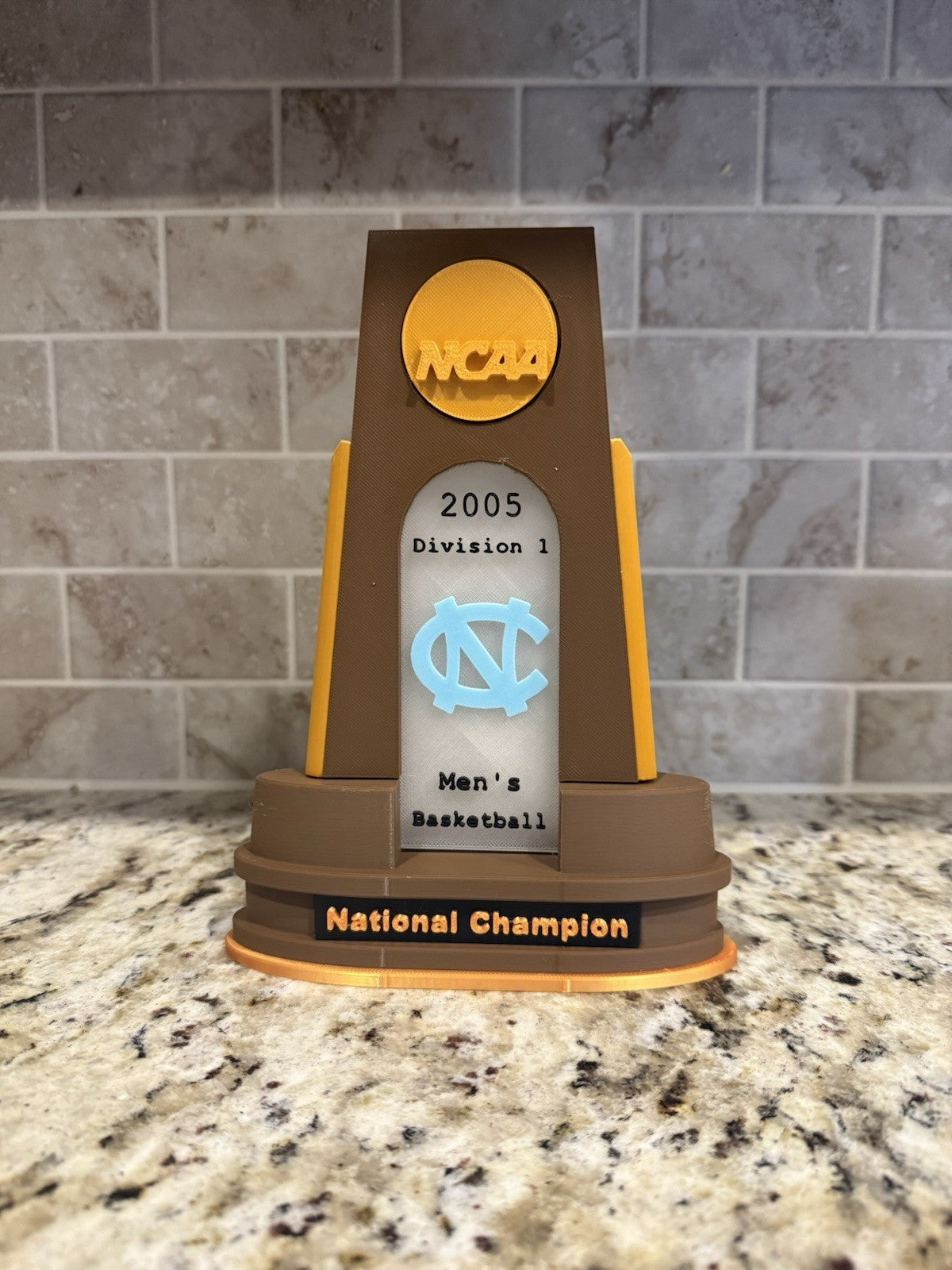 North Carolina Tar heels 2005 national champion trophy 3d printed  basketball