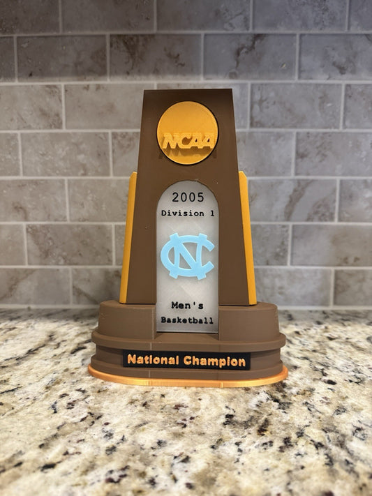 North Carolina Tar heels 2005 national champion trophy 3d printed  basketball