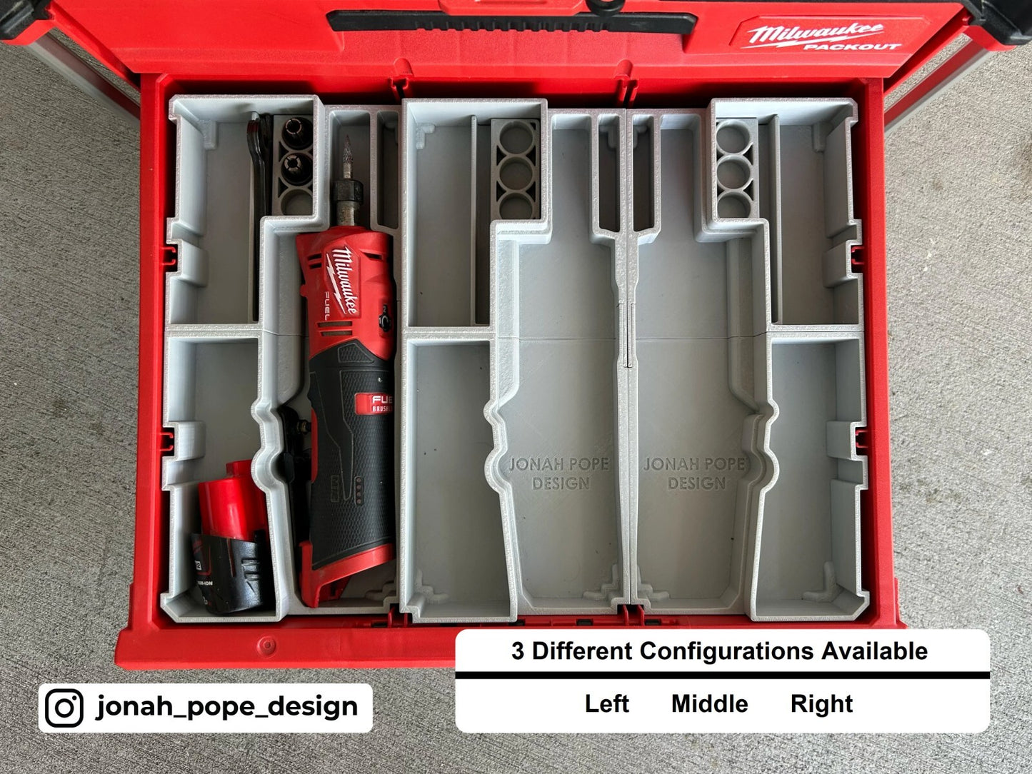 Milwaukee Packout Slimline Insert for M12 Die Grinder  (Insert Only)