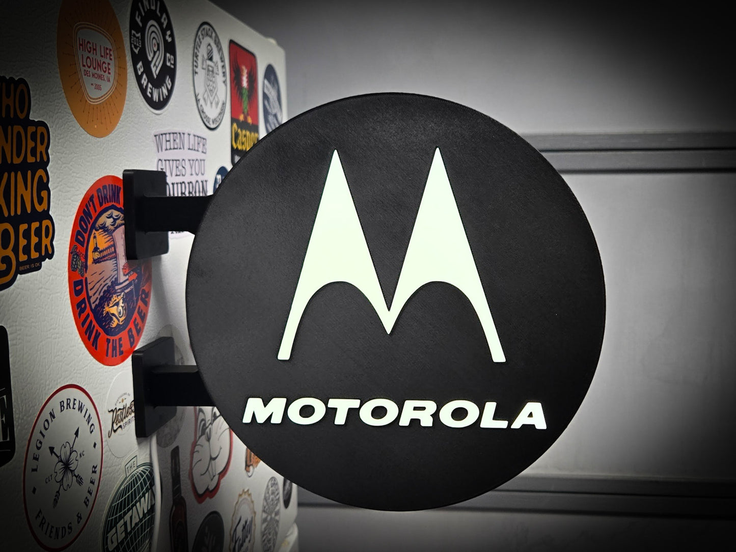 MOTOROLA 12 Inch Light Box LED Sign 3D Printed Wall Decor Man Cave Garage
